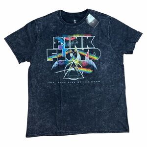 NWT Pink Floyd Dark Side of the Moon Acid Wash Graphic Tee L Band T-Shirt
